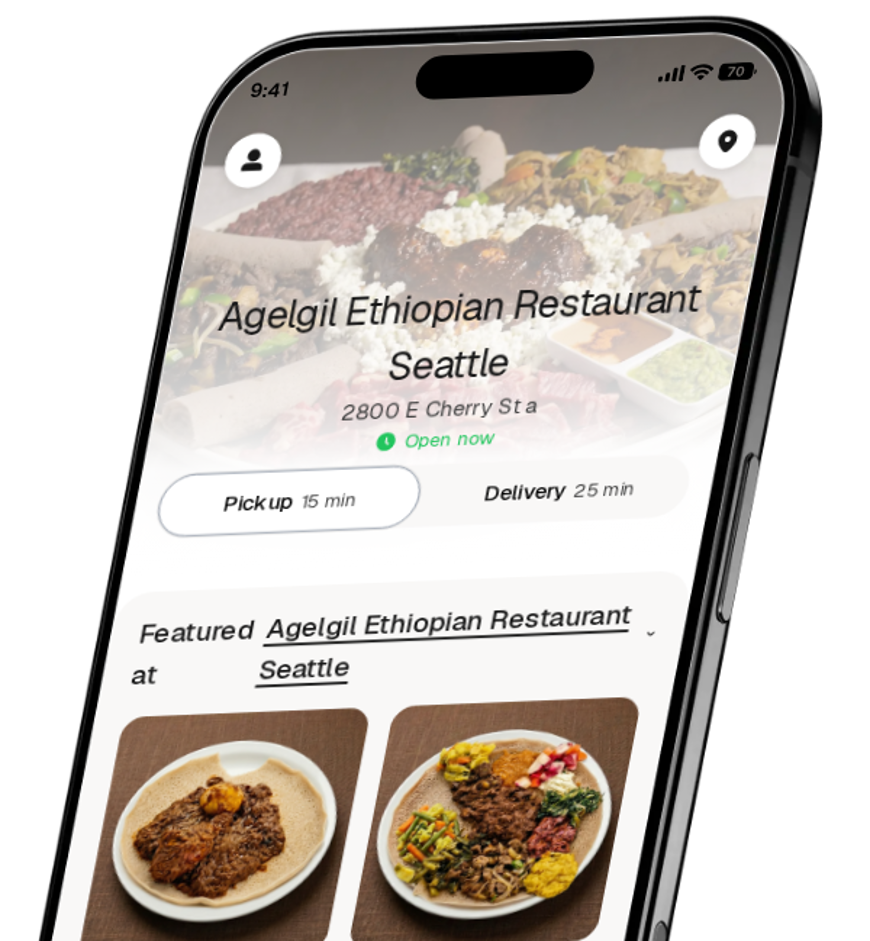 Agelgil Ethiopian Restaurant Seattle app preview